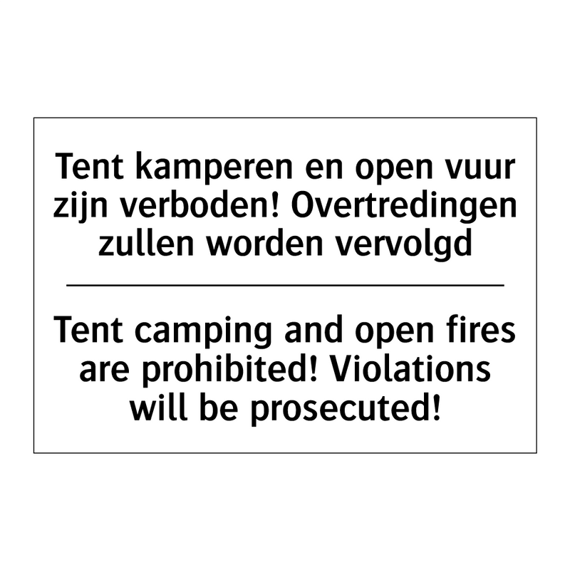 Tent kamperen en open vuur zijn /.../ - Tent camping and open fires are /.../