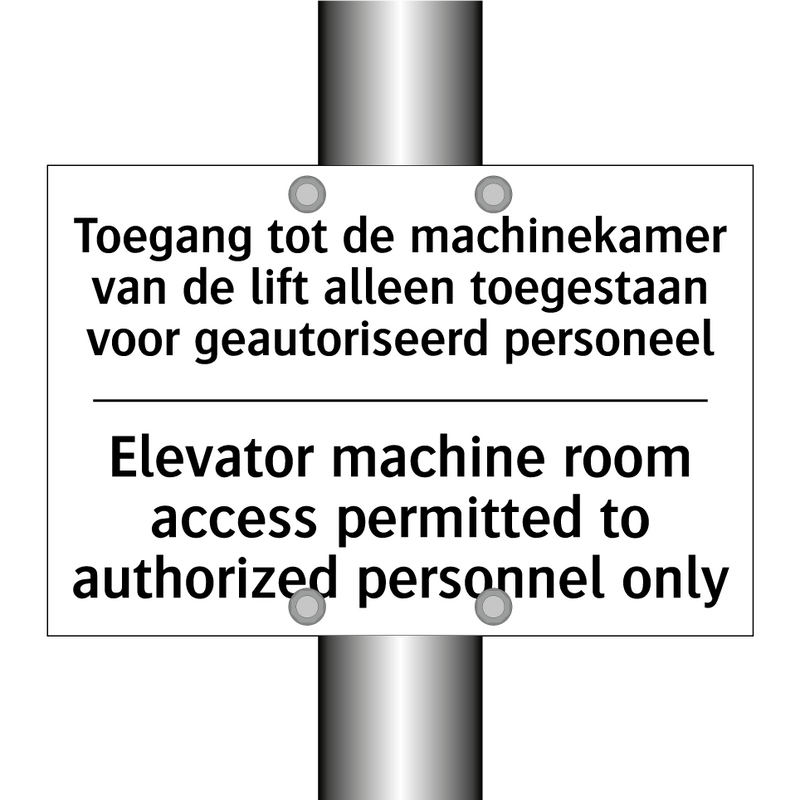 Toegang tot de machinekamer van /.../ - Elevator machine room access permitted /.../