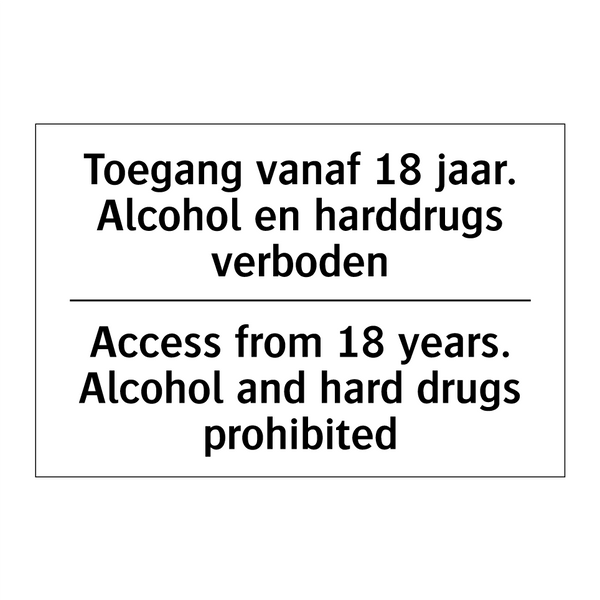 Toegang vanaf 18 jaar. Alcohol /.../ - Access from 18 years. Alcohol /.../