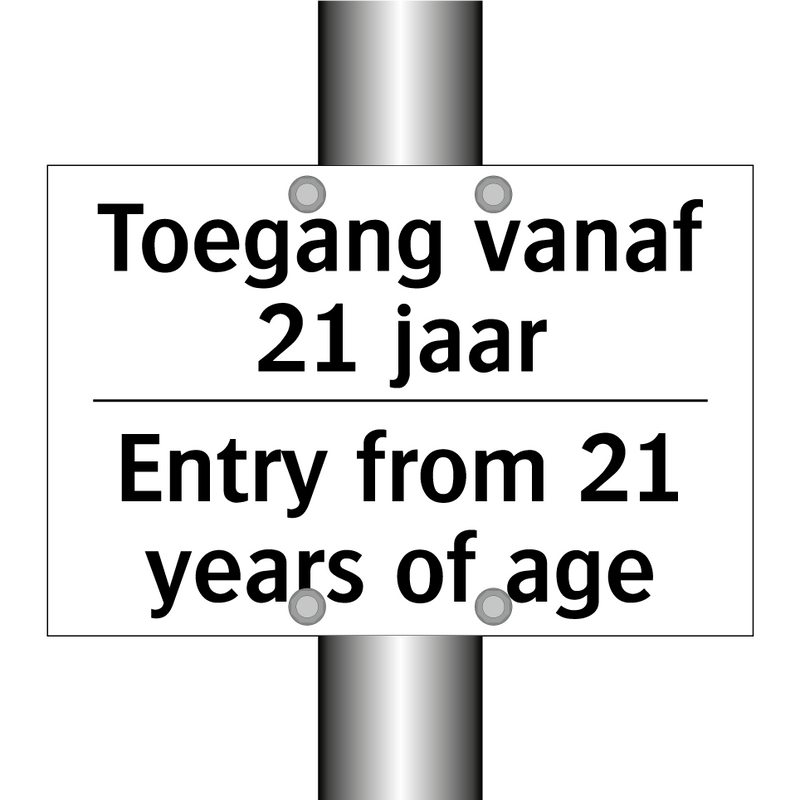 Toegang vanaf 21 jaar - Entry from 21 years of age