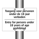 Toegang voor personen onder de /.../ - Entry for persons under 18 years /.../