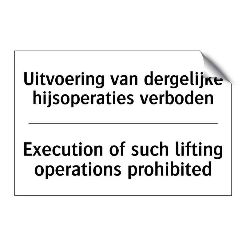 Uitvoering van dergelijke hijsoperaties /.../ - Execution of such lifting operations /.../