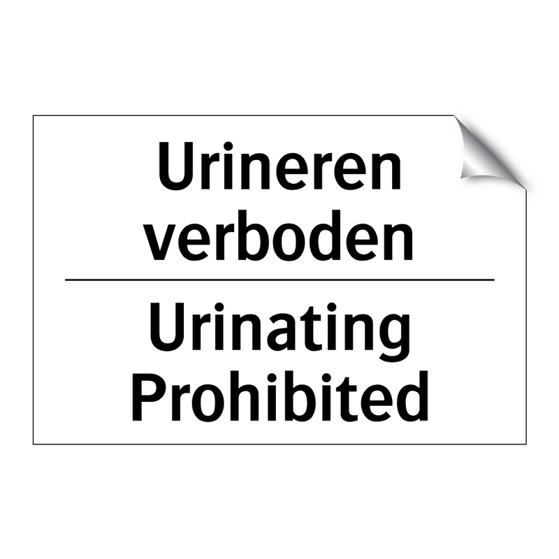 Urineren verboden - Urinating Prohibited