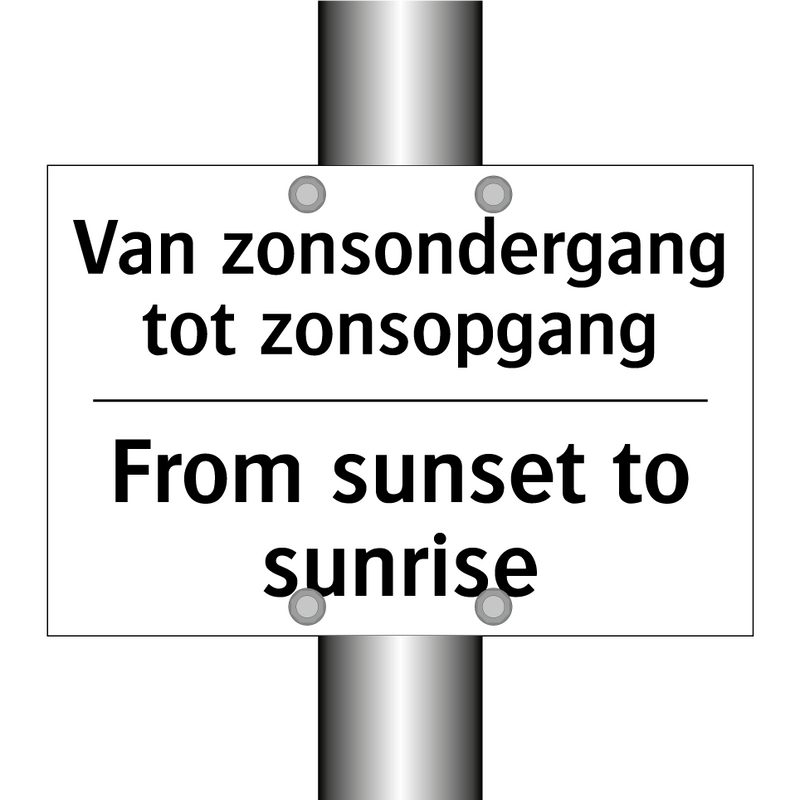 Van zonsondergang tot zonsopgang/.../ - From sunset to sunrise