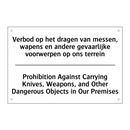 Verbod op het dragen van messen, /.../ - Prohibition Against Carrying Knives, /.../