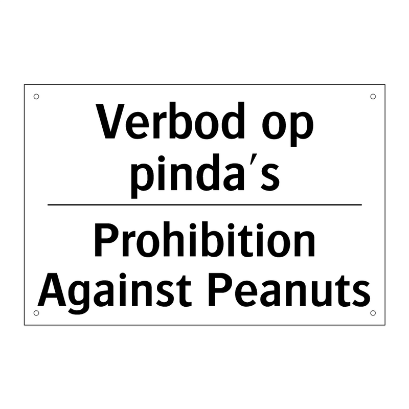 Verbod op pinda's - Prohibition Against Peanuts