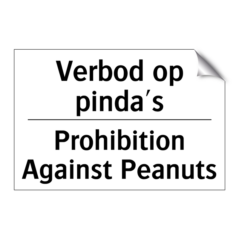 Verbod op pinda's - Prohibition Against Peanuts
