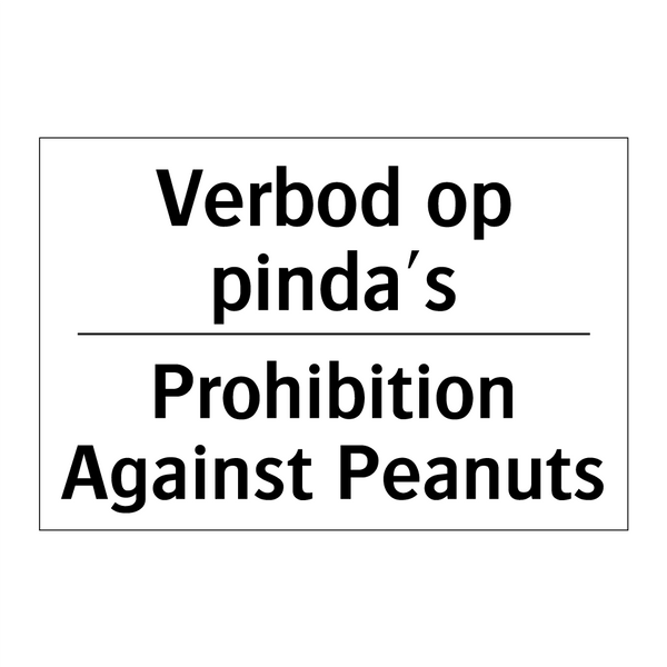 Verbod op pinda's - Prohibition Against Peanuts