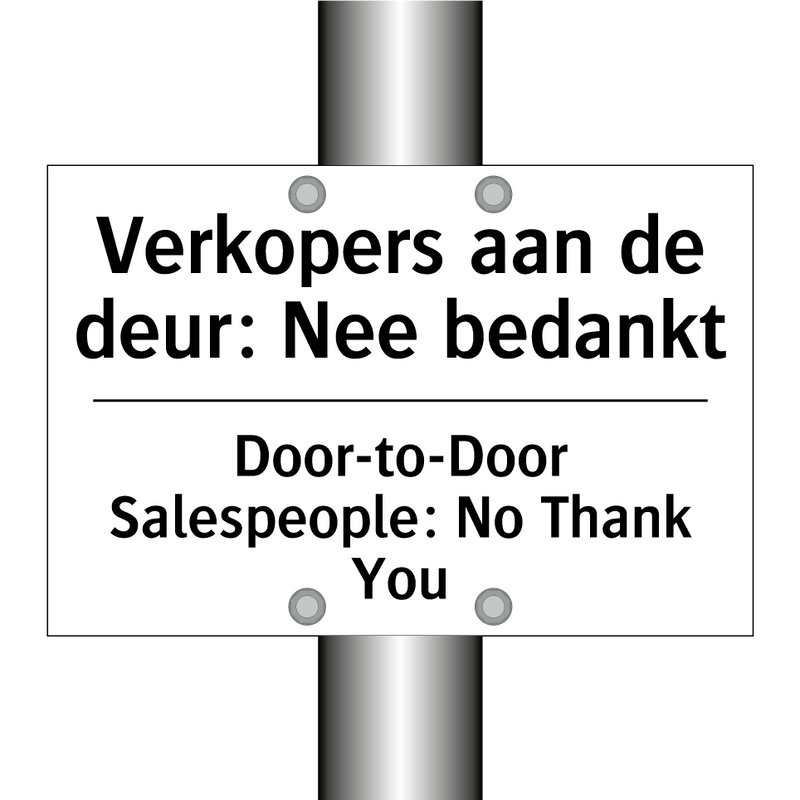 Verkopers aan de deur: Nee bedankt/.../ - Door-to-Door Salespeople: No Thank /.../