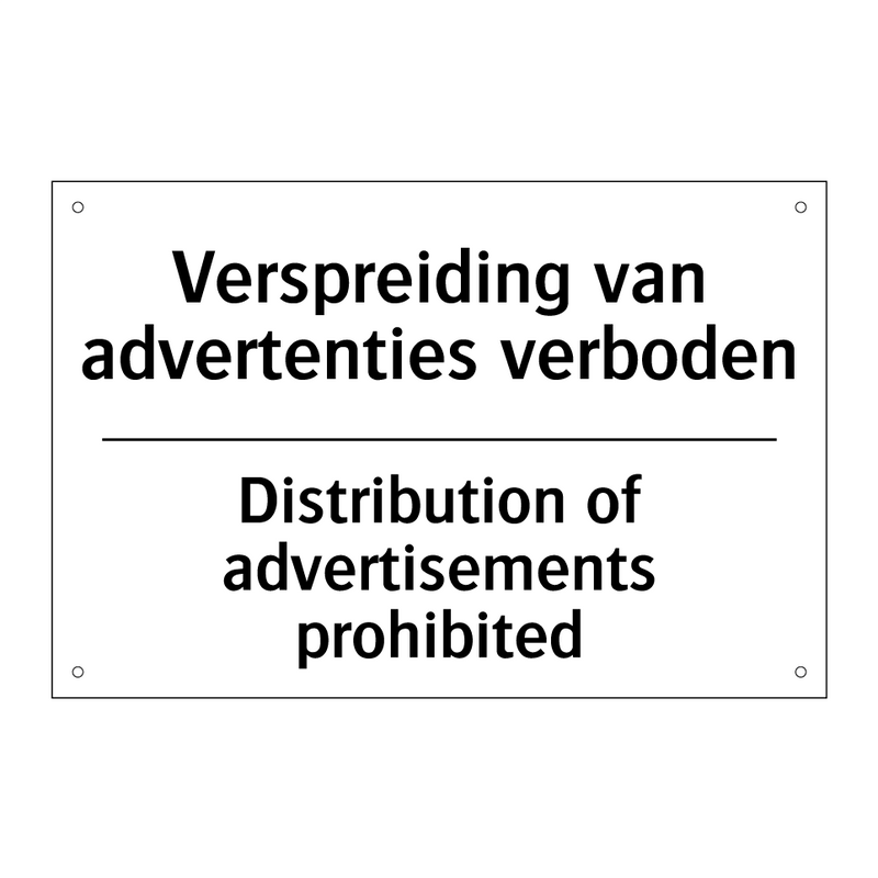 Verspreiding van advertenties /.../ - Distribution of advertisements /.../