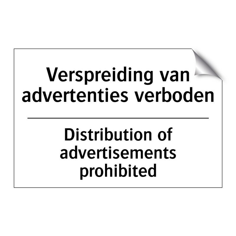Verspreiding van advertenties /.../ - Distribution of advertisements /.../