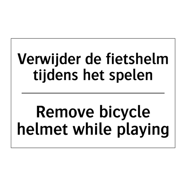Verwijder de fietshelm tijdens /.../ - Remove bicycle helmet while playing/.../