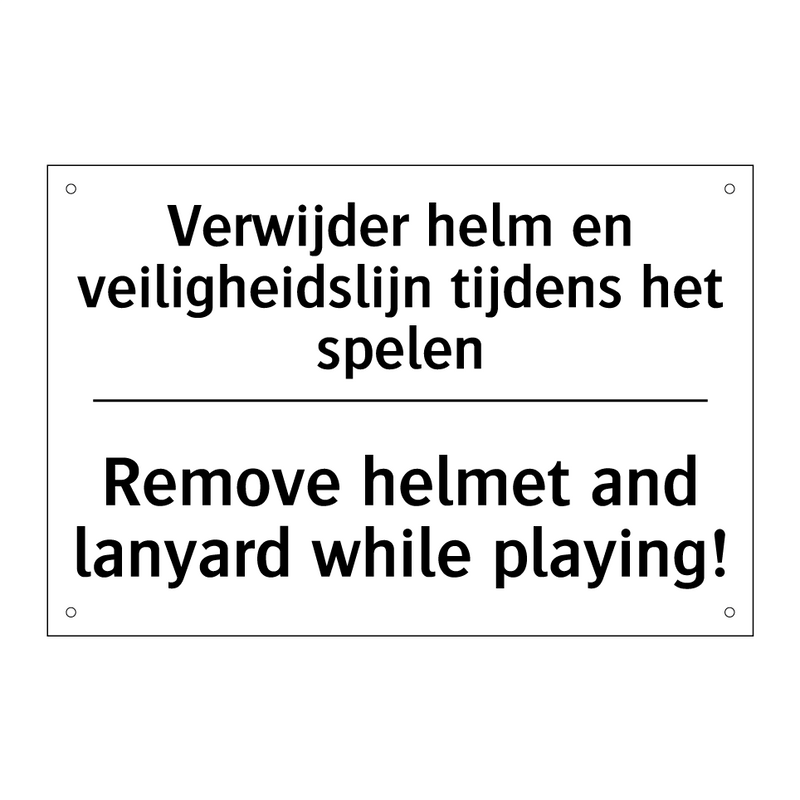 Verwijder helm en veiligheidslijn /.../ - Remove helmet and lanyard while /.../