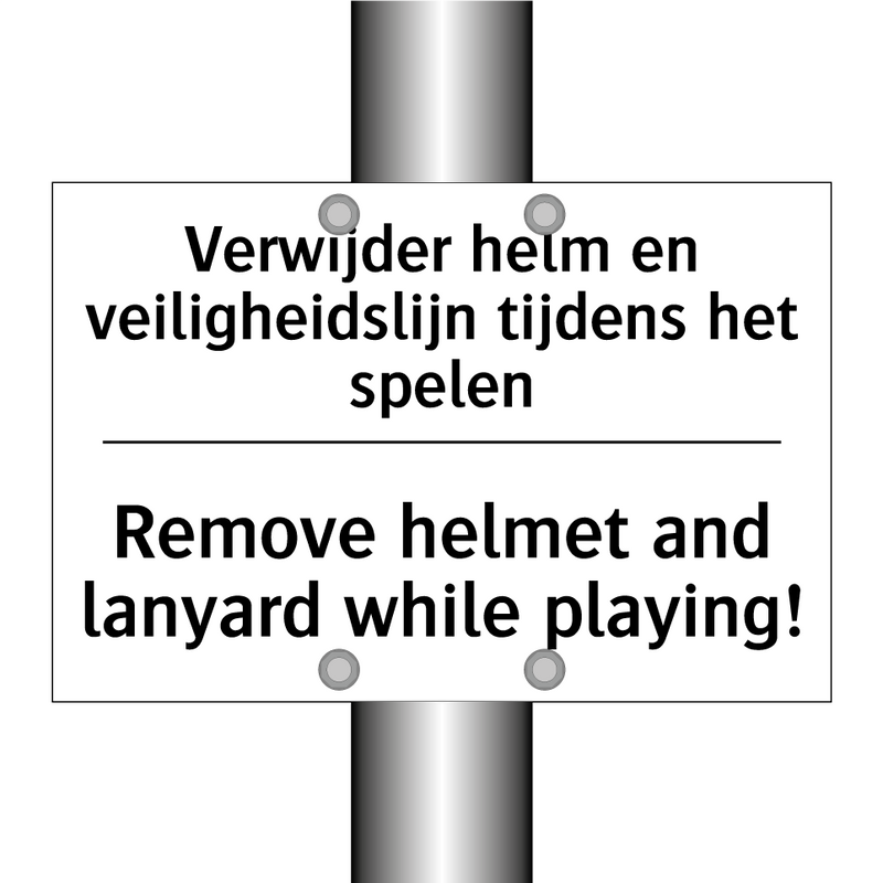 Verwijder helm en veiligheidslijn /.../ - Remove helmet and lanyard while /.../