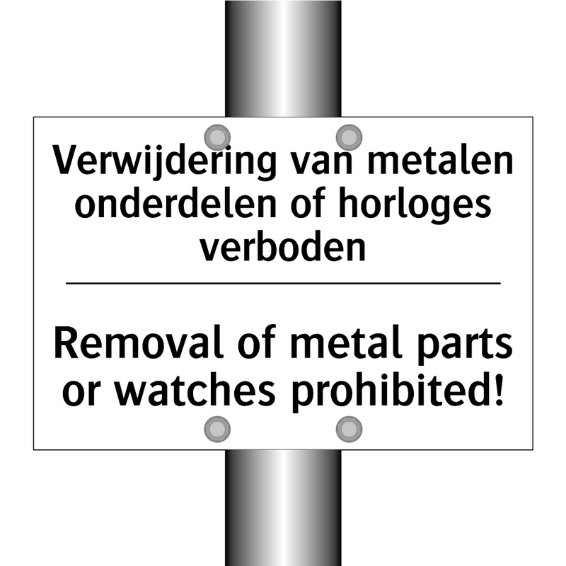 Verwijdering van metalen onderdelen /.../ - Removal of metal parts or watches /.../