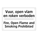 Vuur, open vlam en roken verboden/.../ - Fire, Open Flame and Smoking Prohibited/.../