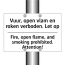 Vuur, open vlam en roken verboden. /.../ - Fire, open flame, and smoking /.../