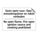 Geen open vuur; Open ontstekingsbron /.../ - No open flame; Fire open ignition /.../