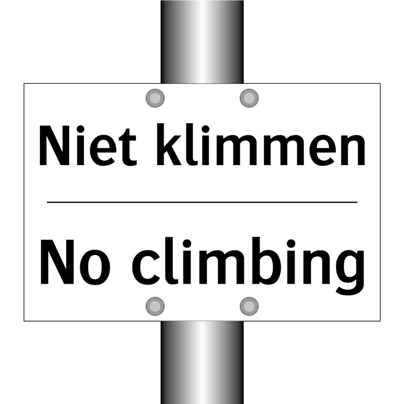 Niet klimmen - No climbing