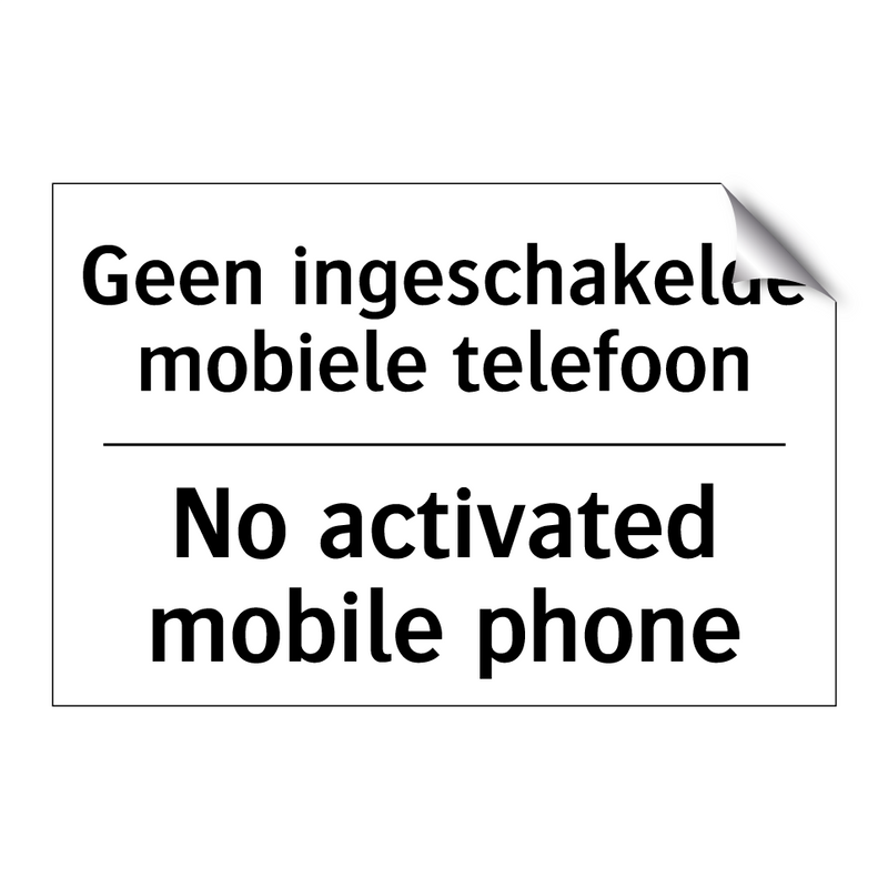 Geen ingeschakelde mobiele telefoon/.../ - No activated mobile phone