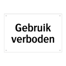 Gebruik verboden