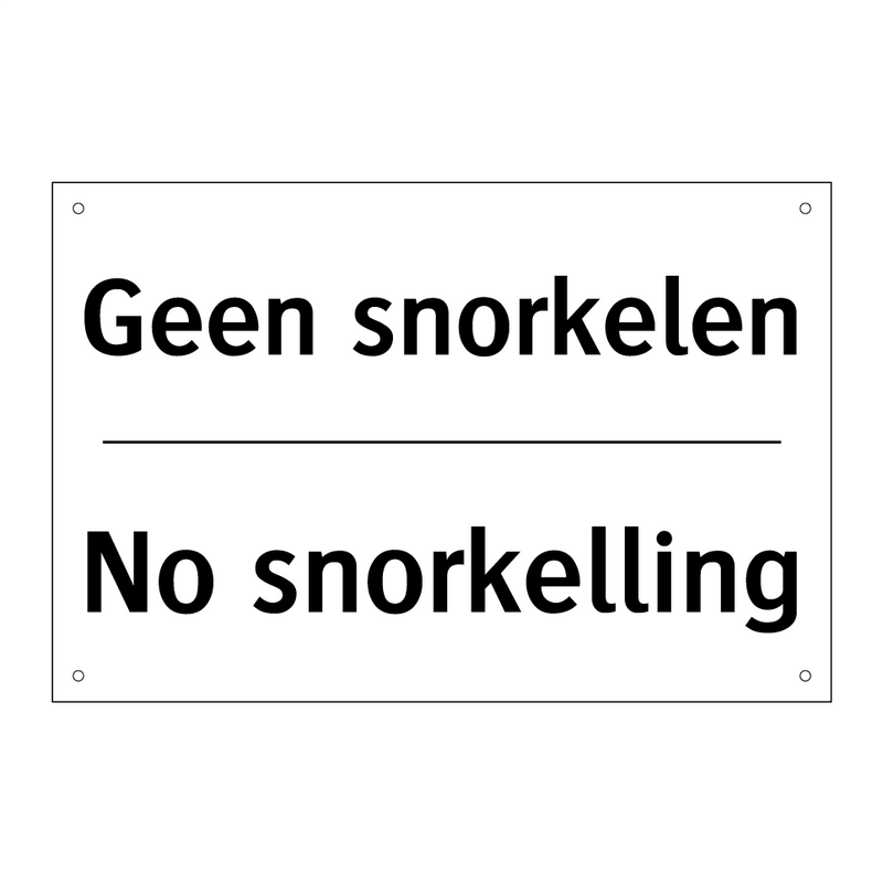 Geen snorkelen - No snorkelling