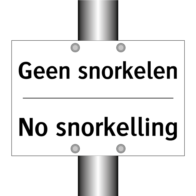 Geen snorkelen - No snorkelling