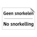 Geen snorkelen - No snorkelling