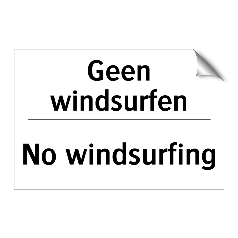 Geen windsurfen - No windsurfing