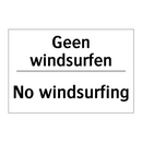 Geen windsurfen - No windsurfing