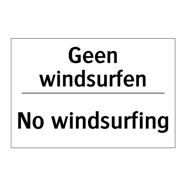 Geen windsurfen - No windsurfing