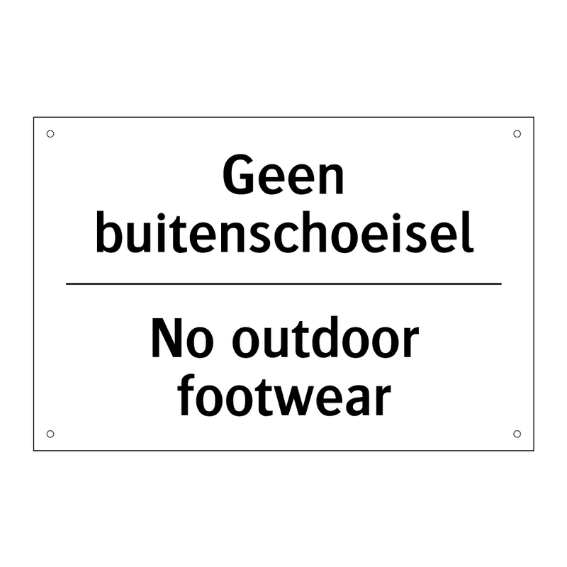 Geen buitenschoeisel - No outdoor footwear