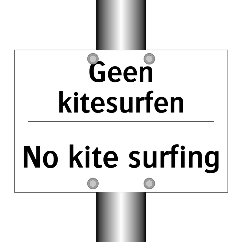 Geen kitesurfen - No kite surfing