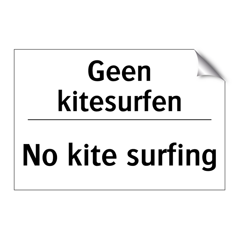 Geen kitesurfen - No kite surfing