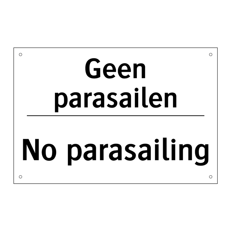 Geen parasailen - No parasailing