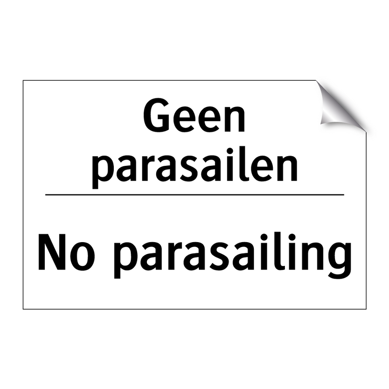 Geen parasailen - No parasailing
