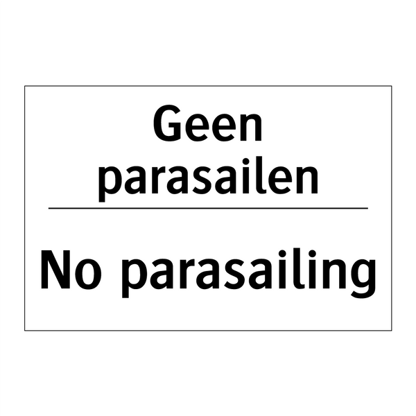 Geen parasailen - No parasailing