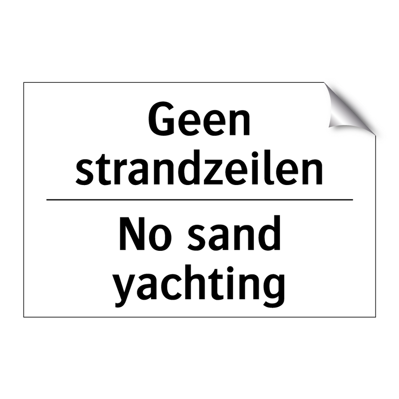 Geen strandzeilen - No sand yachting