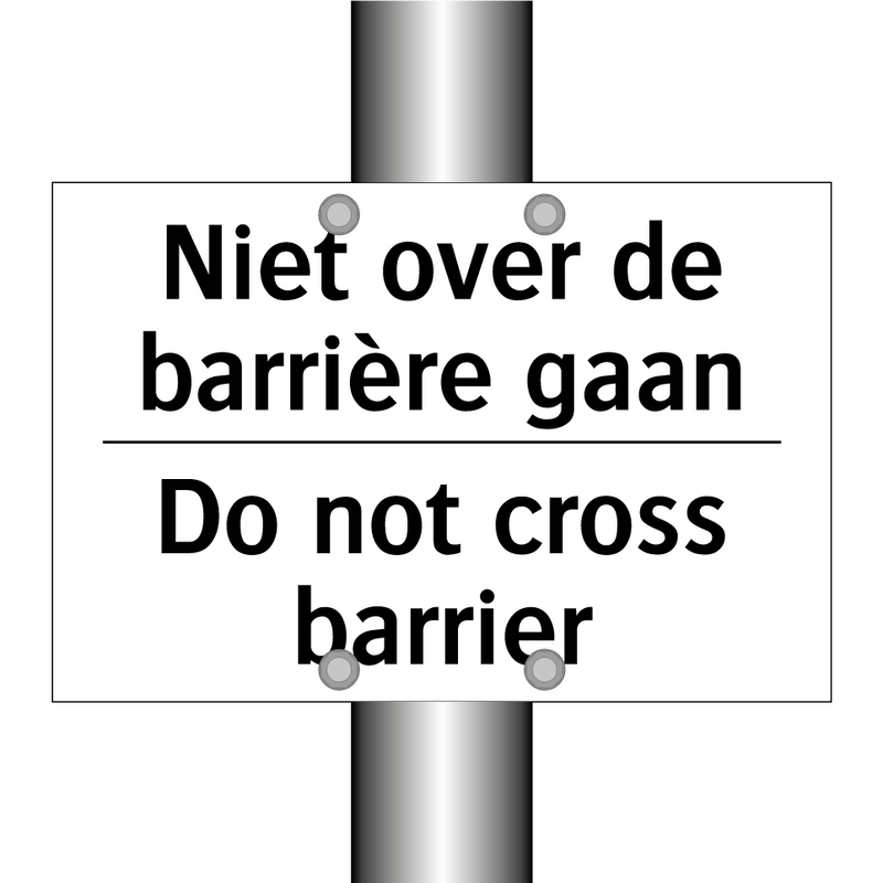 Niet over de barrière gaan - Do not cross barrier
