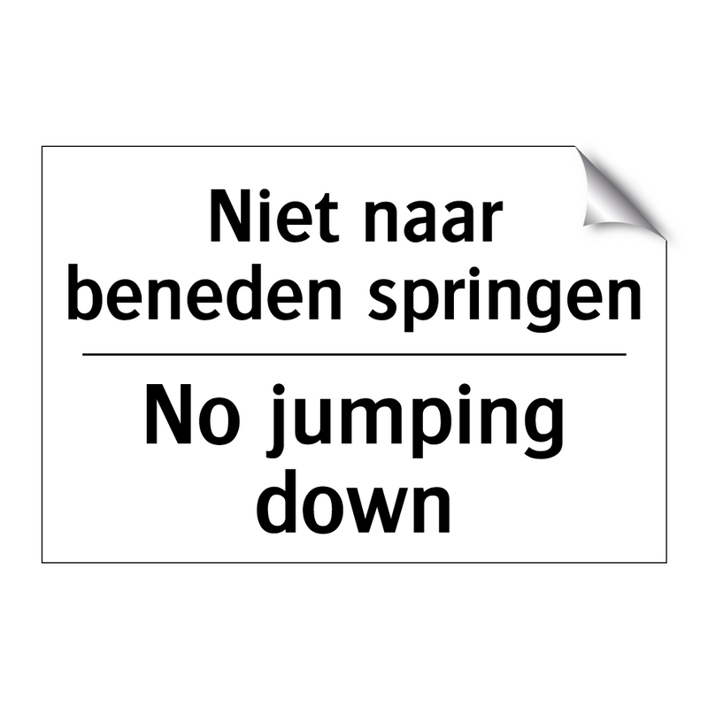 Niet naar beneden springen - No jumping down