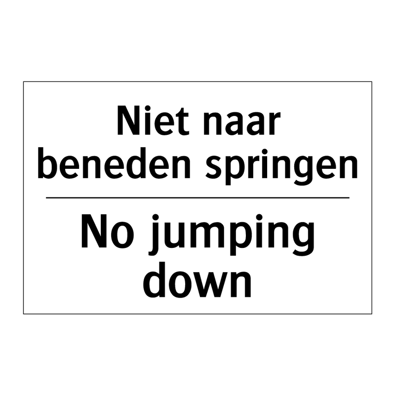 Niet naar beneden springen - No jumping down