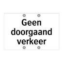 Geen doorgaand verkeer