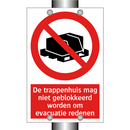 De trappenhuis mag niet geblokkeerd worden om evacuatie redenen