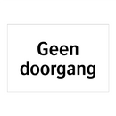 Geen doorgang