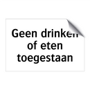 Geen drinken of eten toegestaan