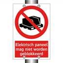 Elektrisch paneel mag niet worden geblokkeerd