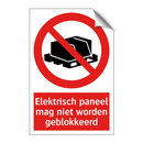 Elektrisch paneel mag niet worden geblokkeerd