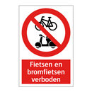 Fietsen en bromfietsen verboden