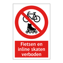 Fietsen en inline skaten verboden