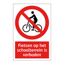 Fietsen op het schoolterrein is verboden